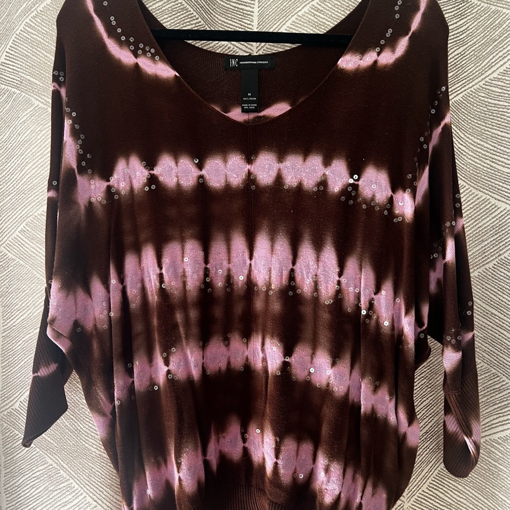 Lightweight INC sweater with sequin accents